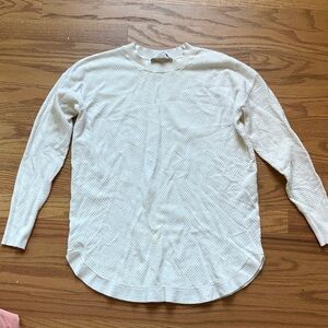 Textured Ivory Knit Long Sleeve Light weight sweater